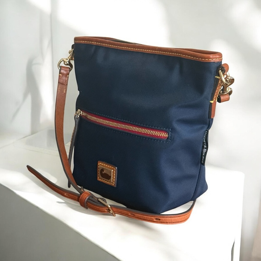 Authentic Dooney & Bourke Navy Blue Nylon Shoulder Bag Handbag! Comes with COA! - Picture 3 of 14